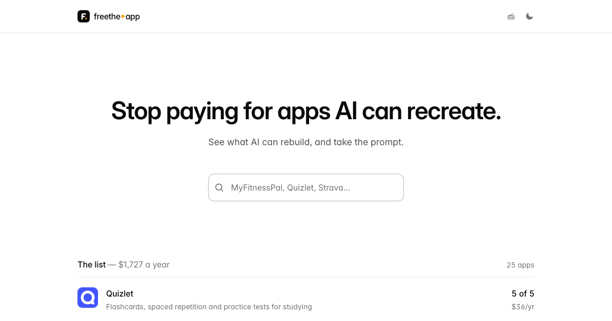 i created a site that gives you prompts to replace your paid app subscriptions logo